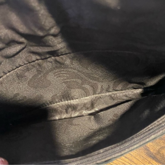 CORNELL Black Croc Embossed Shoulder Bag Purse Handbag Faux Leather - Picture 12 of 14